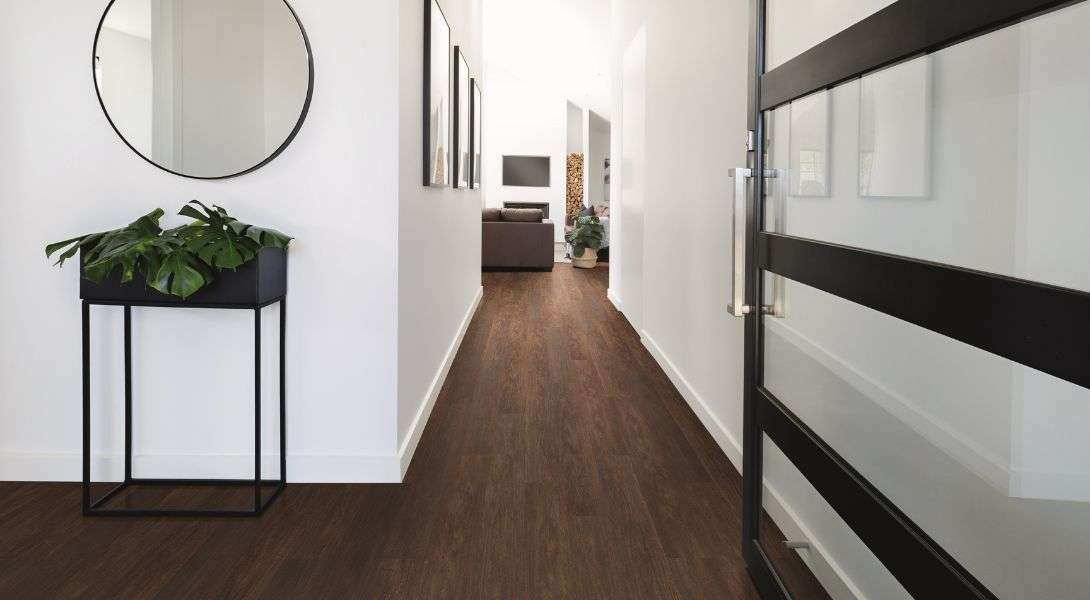 Modern Hallway interior with Vinyl Flooring Polyflor MiPLank